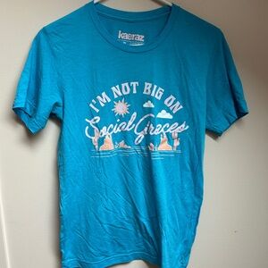 Blue Graphic T-Shirt i’m not big on social graces size S